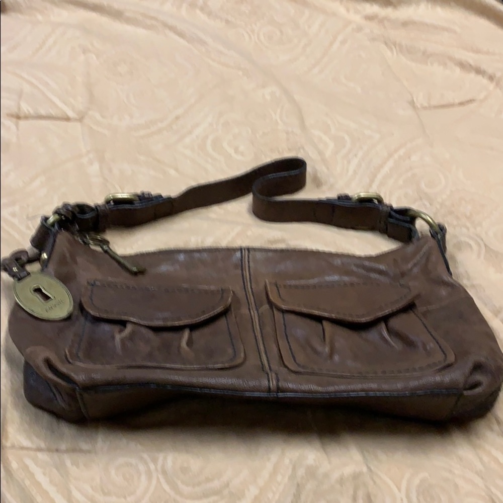 Fossil all leather bag in go with all brown